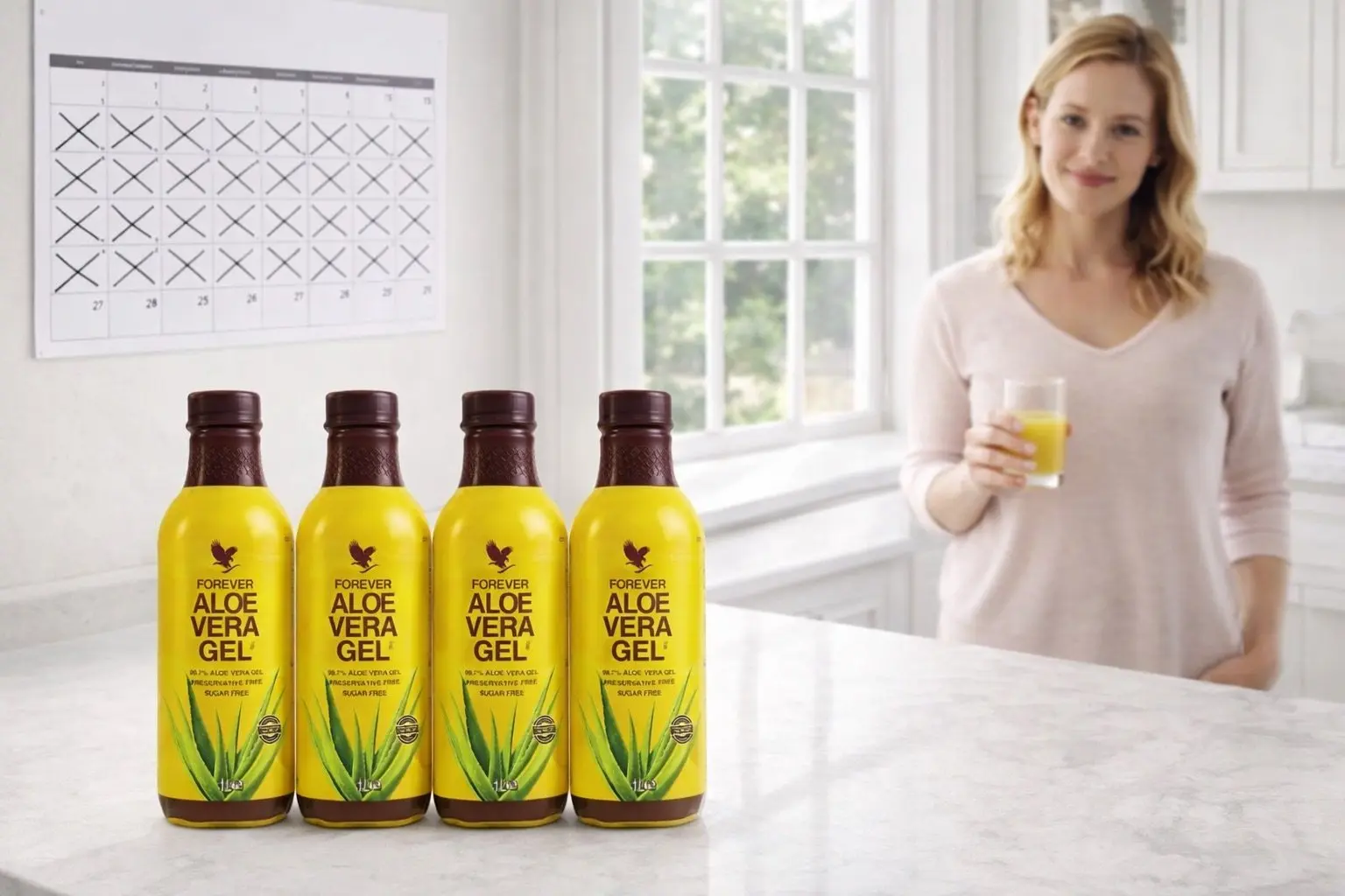Čtyři lahve Forever Aloe Vera Gel v balení 4-Pack