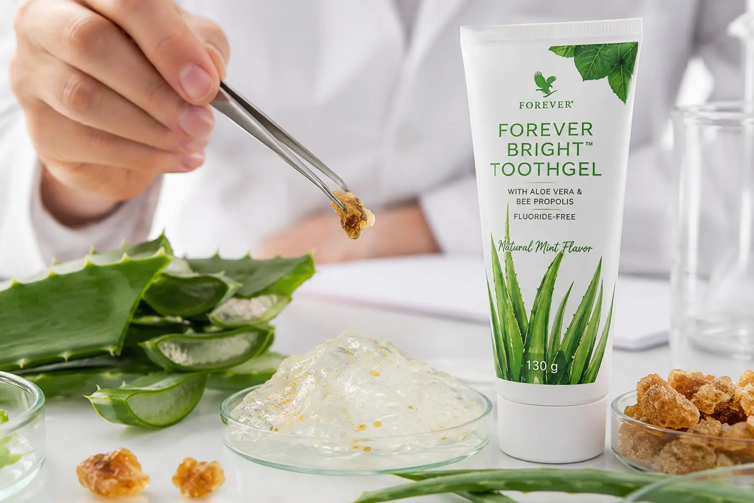 Forever Bright Toothgel 3× v autentické lifestylové scéně