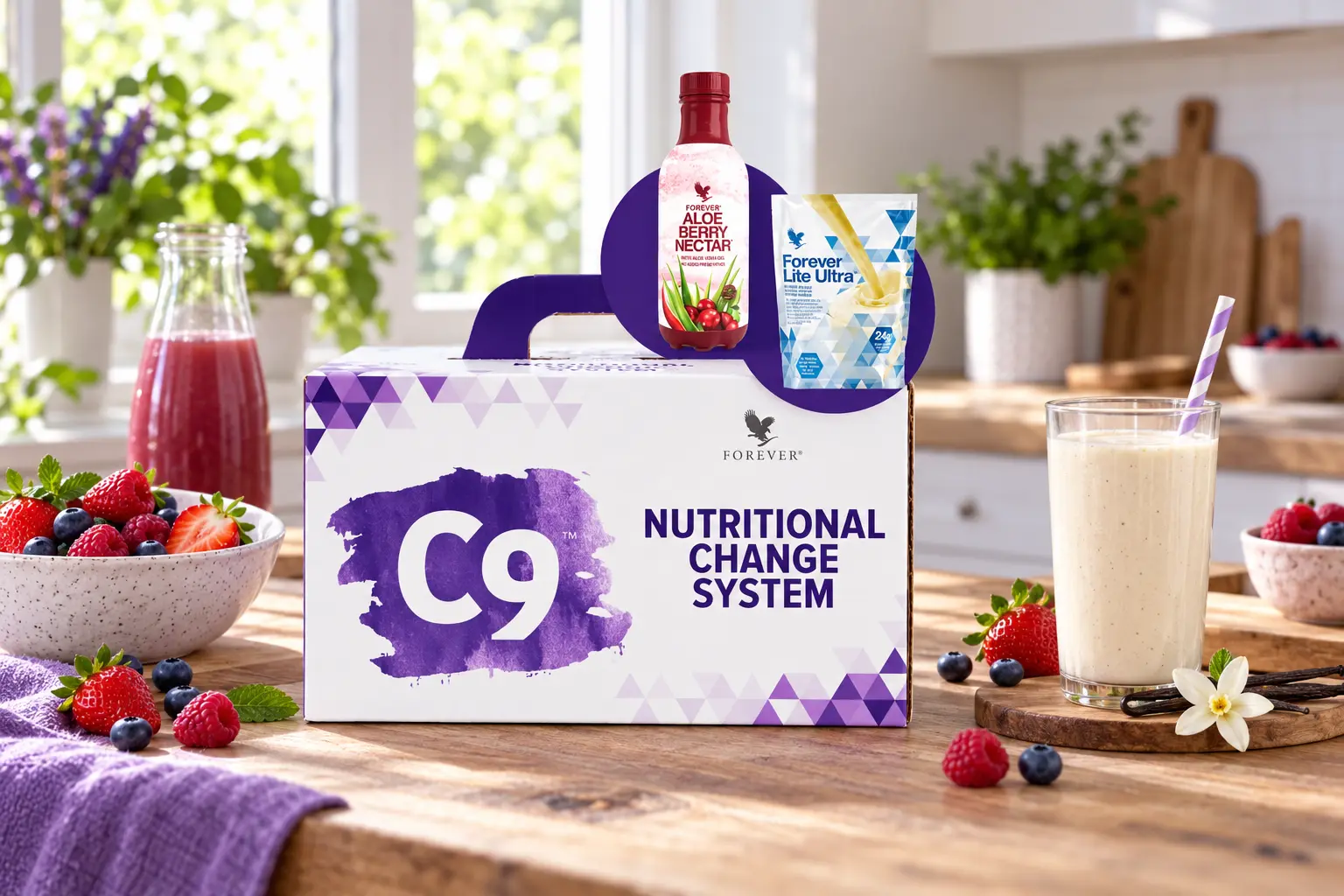 Clean 9 Berry Vanilla v produktové a každodenní scéně