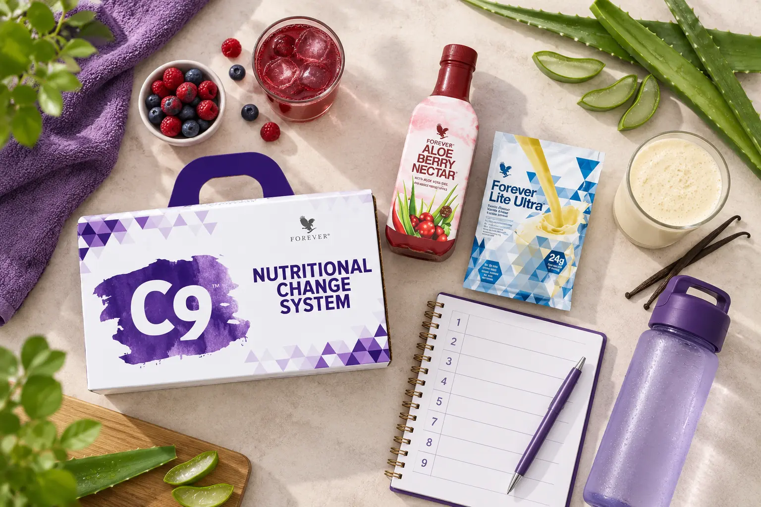 Clean 9 Berry Vanilla v produktové a každodenní scéně