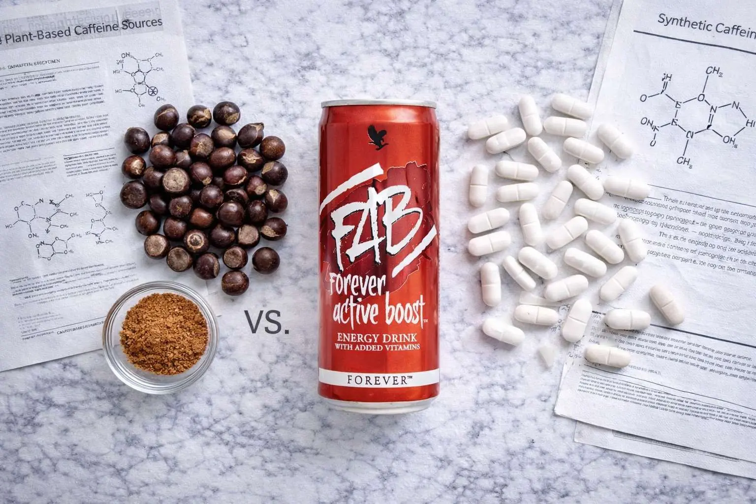 FAB Forever Active Boost a srovnání zdrojů kofeinu