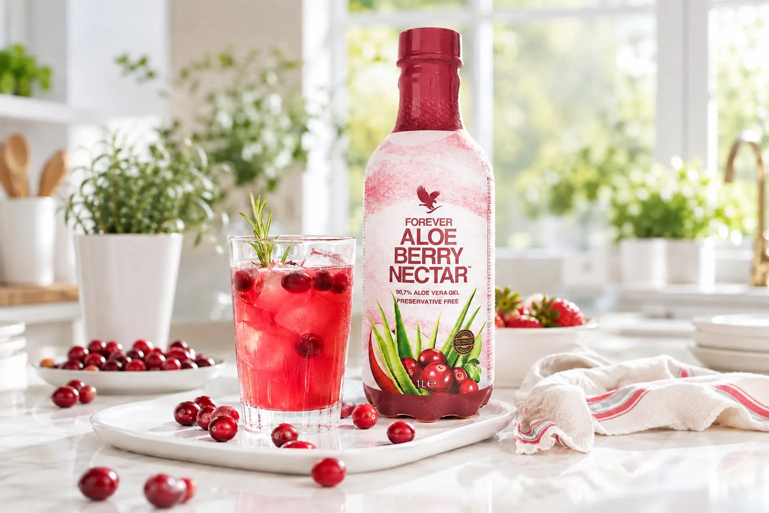 Forever Aloe Berry Nectar s brusinkami a jablky
