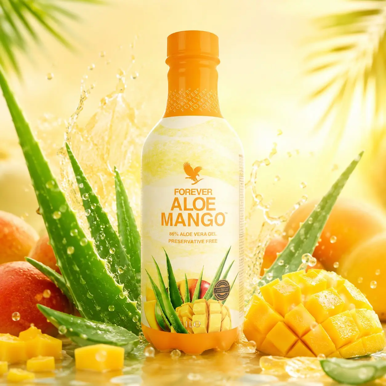 Forever Aloe Mango s mangem a listy aloe vera