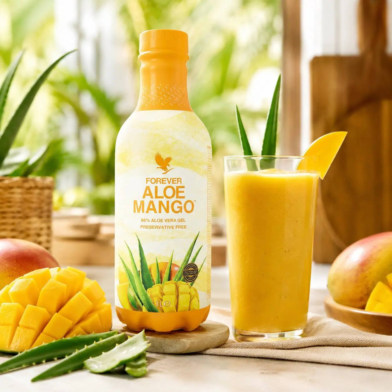 Vychlazený Forever Aloe Mango připravený k podávání
