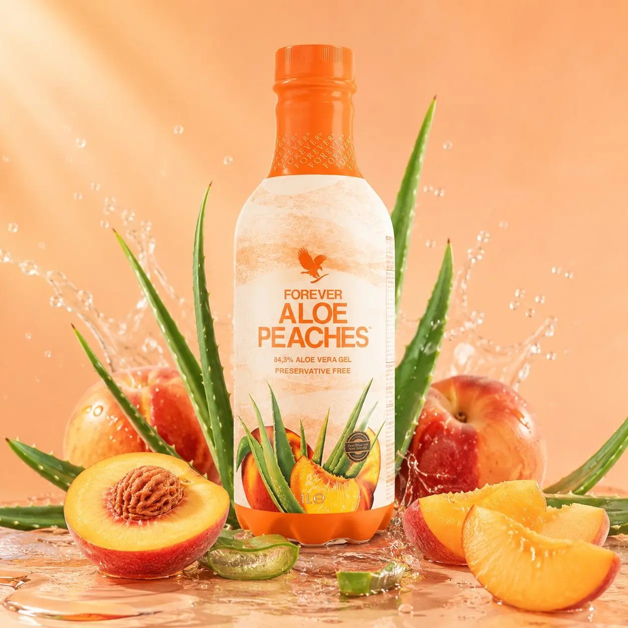 Forever Aloe Peaches s broskvemi a aloe vera