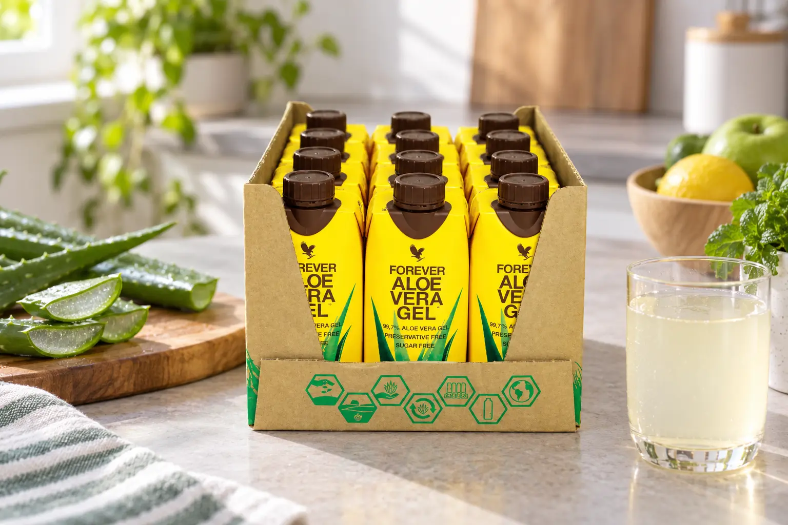 Forever Aloe Vera Gel 12 × 330 ml v ranní rutině